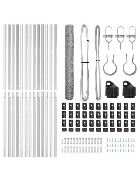 Palo della recinzione Argento 25 x 1 m (rete da 50 mm) Acciaio