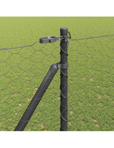 Palo della recinzione Grigio 25 x 1,5 m (maglia 50 mm) Acciaio