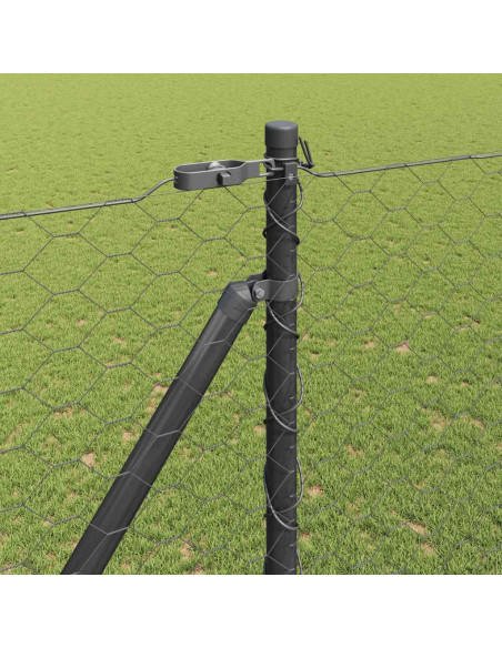 Palo della recinzione Grigio 25 x 1,5 m (maglia 50 mm) Acciaio