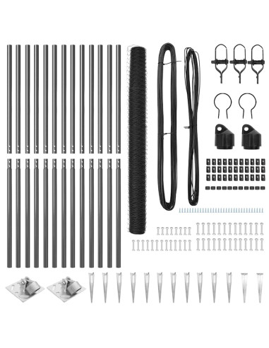 Palo della recinzione Grigio 25 x 1,5 m (maglia 50 mm) Acciaio