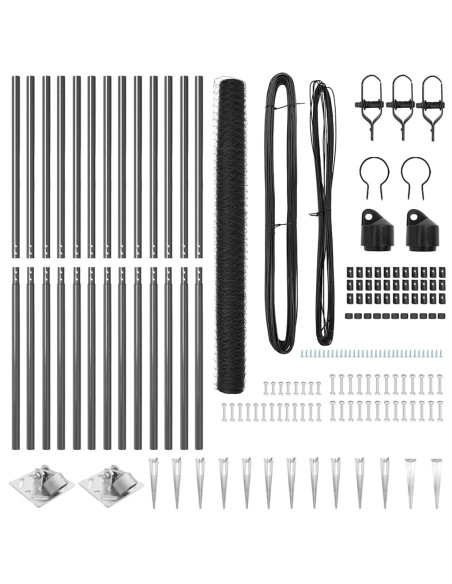 Palo della recinzione Grigio 25 x 1,5 m (maglia 50 mm) Acciaio