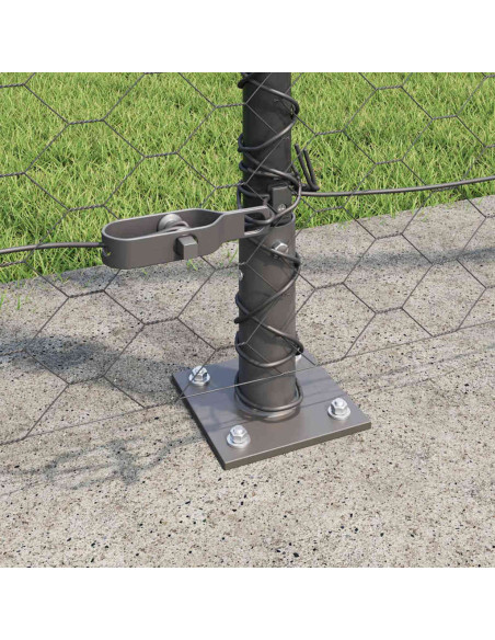 Palo della recinzione Grigio 25 x 1,5 m (maglia 50 mm) Acciaio