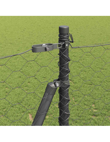 Palo della recinzione Grigio 25 x 1,5 m (maglia 50 mm) Acciaio