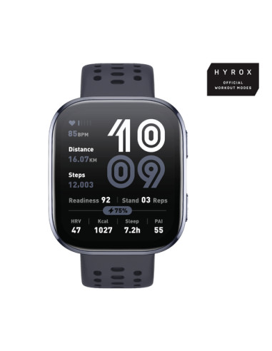 Amazfit Bip 6 Black 5 cm (1.97") AMOLED Digitale 390 x 450 Pixel Touch screen Nero GPS (satellitare)