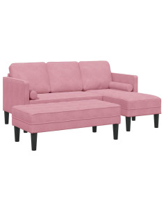 Set di divani con cuscino 2 pcs Rosa Poliestere 2