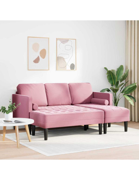 Set di divani con cuscino 2 pcs Rosa Poliestere