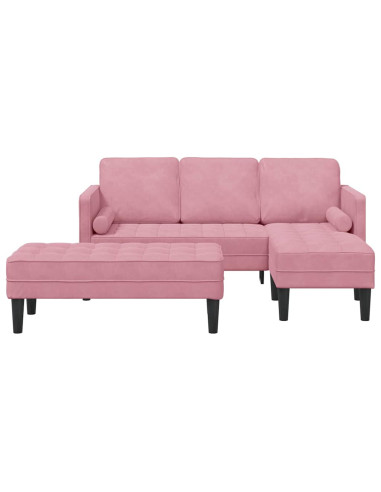 Set di divani con cuscino 2 pcs Rosa Poliestere