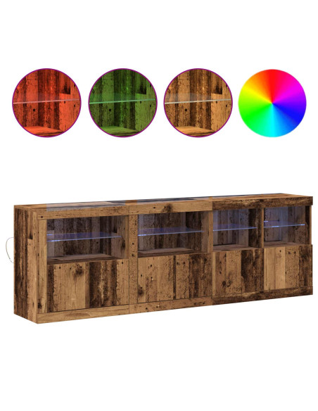 Madia LED Legno vecchio 202 x 37 x 67 cm Legno multistrato