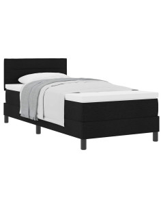 Letto a molle con materasso Nero 80 x 200 cm Tessuto 2