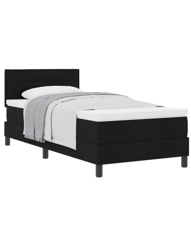 Letto a molle con materasso Nero 80 x 200 cm Tessuto