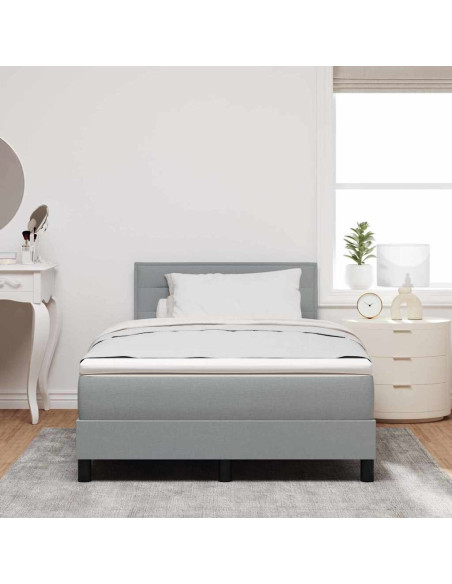 Letto a molle con materasso Grigio chiaro 120 x 190 cm Tessuto
