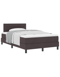 Letto a molle con materasso Marrone Scuro 120 x 190 cm Tessuto 2