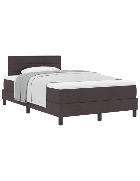 Letto a molle con materasso Marrone Scuro 120 x 190 cm Tessuto