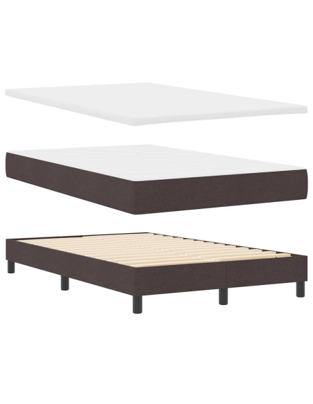 Letto a molle con materasso Marrone Scuro 120 x 190 cm Tessuto