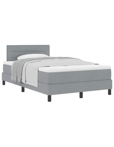 Letto a molle con materasso Grigio chiaro 120 x 200 cm Tessuto