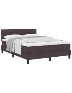 Letto a molle con materasso Marrone Scuro 140 x 190 cm Tessuto 2