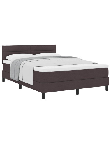 Letto a molle con materasso Marrone Scuro 140 x 200 cm Tessuto