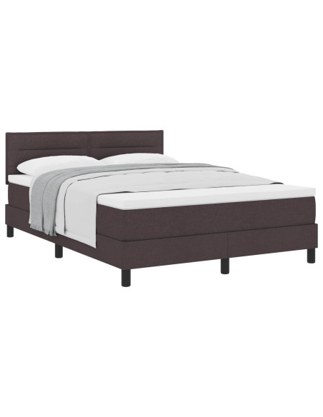 Letto a molle con materasso Marrone Scuro 140 x 200 cm Tessuto