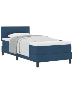 Letto a molle con materasso Blu 90 x 200 cm Tessuto 2