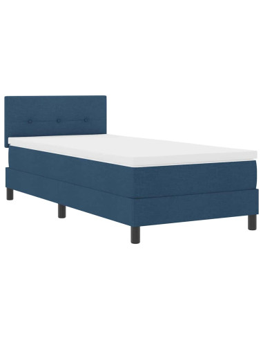 Letto a molle con materasso Blu 90 x 200 cm Tessuto