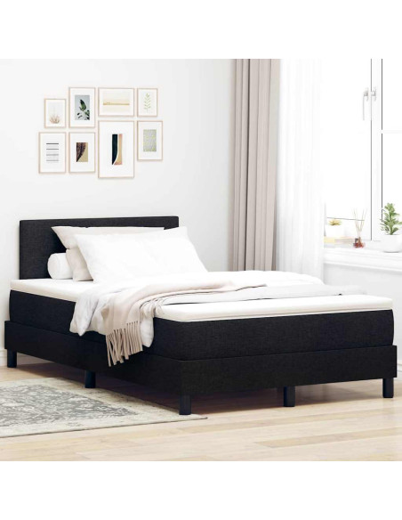 Letto a molle con materasso Nero 120 x 200 cm Tessuto