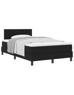 Letto a molle con materasso Nero 120 x 200 cm Tessuto 2