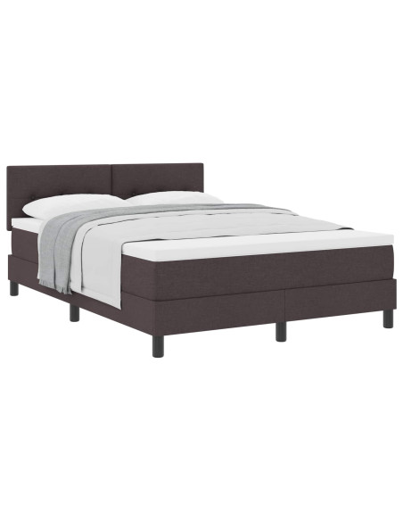 Letto a molle con materasso Marrone Scuro 140 x 190 cm Tessuto