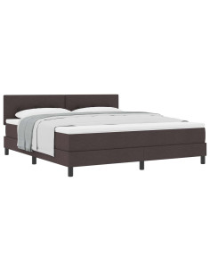 Letto a molle con materasso Marrone Scuro 180 x 200 cm Tessuto 2