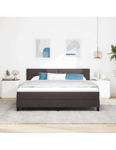 Letto a molle con materasso Marrone Scuro 180 x 200 cm Tessuto