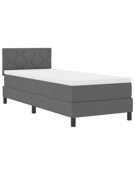 Letto a molle con materasso Grigio scuro 80 x 200 cm Tessuto