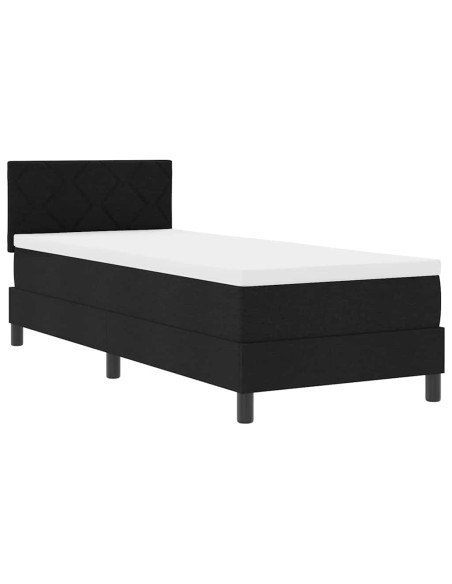 Letto a molle con materasso Nero 80 x 200 cm Tessuto