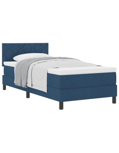 Letto a molle con materasso Blu 100 x 200 cm Tessuto