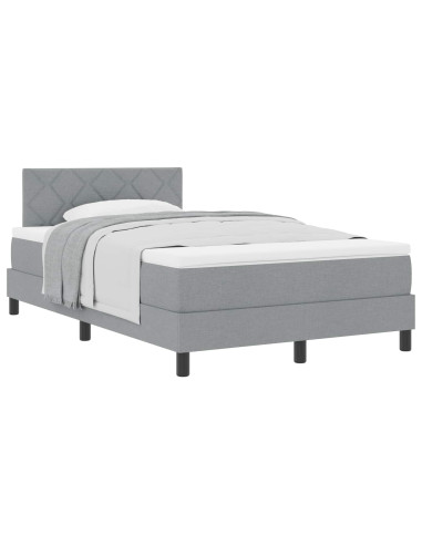 Letto a molle con materasso Grigio chiaro 120 x 200 cm Tessuto