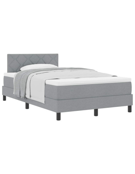 Letto a molle con materasso Grigio chiaro 120 x 200 cm Tessuto