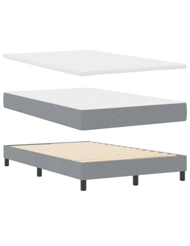 Letto a molle con materasso Grigio chiaro 120 x 200 cm Tessuto