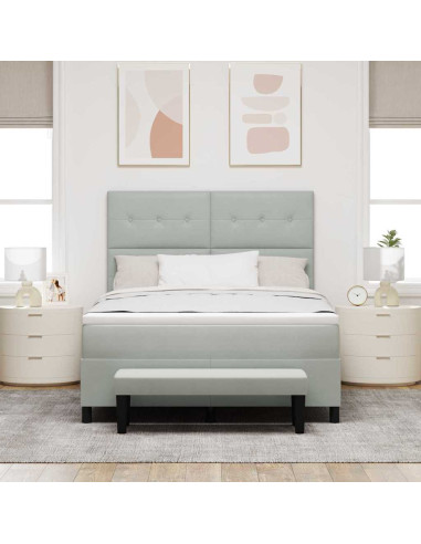 Letto a molle con materasso Grigio chiaro 160 x 200 cm Velluto