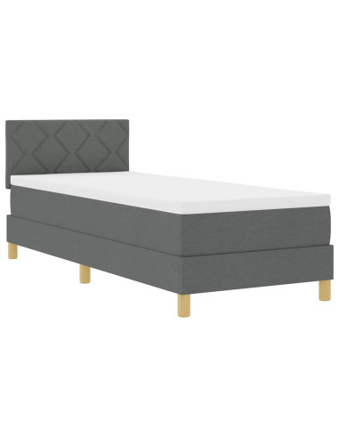 Letto a molle con materasso Grigio scuro 80 x 200 cm Tessuto