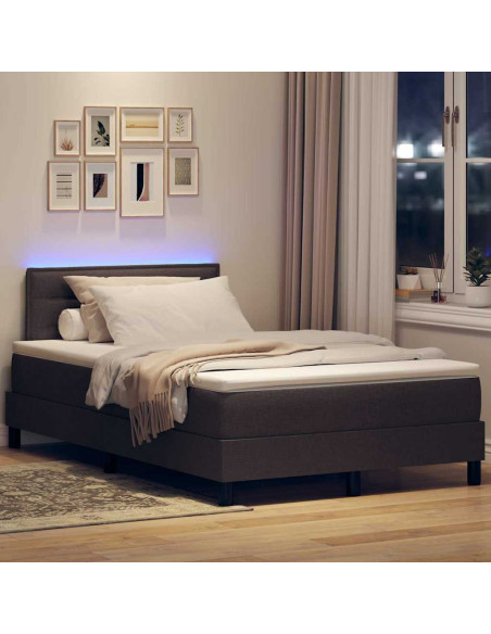 Letto a molle con materasso Marrone Scuro 120 x 190 cm Tessuto