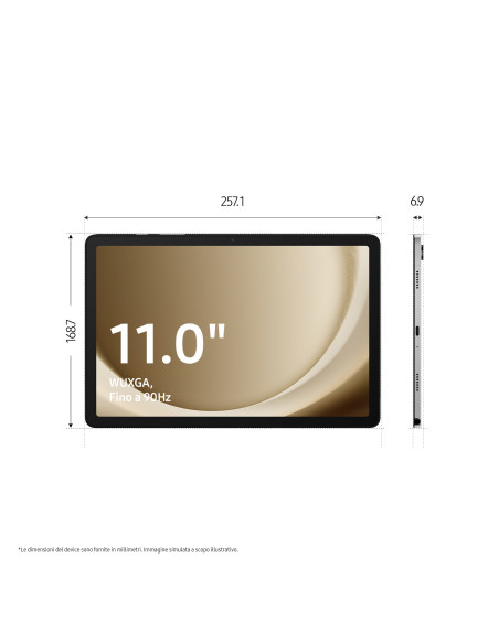 Samsung Galaxy Tab A9+ SM-X210RZAPEUE tablet Qualcomm Snapdragon 256 GB 27,9 cm (11") 8 GB Wi-Fi 5 (802.11ac) Android 13 Grafite