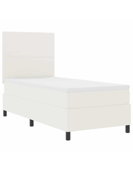 Letto a Sorgente LED con testiera Crema e Bianco 80 x 200 cm