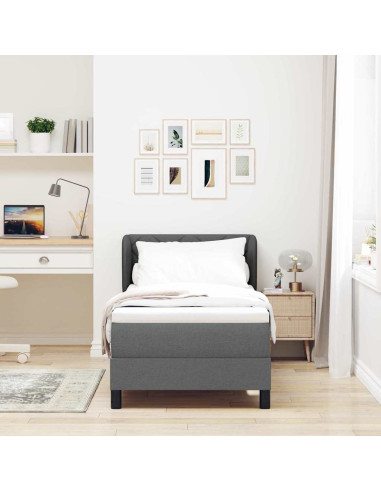 Letto a molle con materasso Grigio scuro 80 x 200 cm Tessuto