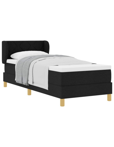 Letto a molle con materasso Nero 80 x 200 cm Tessuto