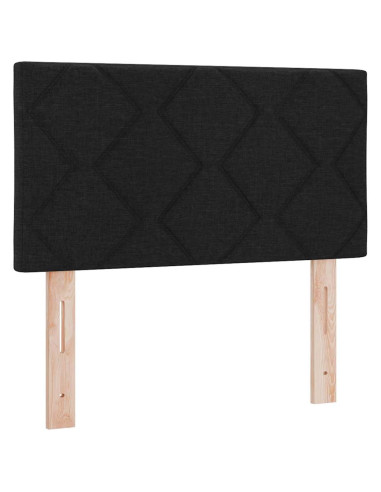 Letto a molle con materasso Nero 80 x 200 cm Tessuto