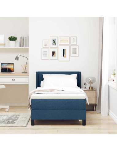 Letto a molle con materasso Blu 200 x 90 cm Poliestere