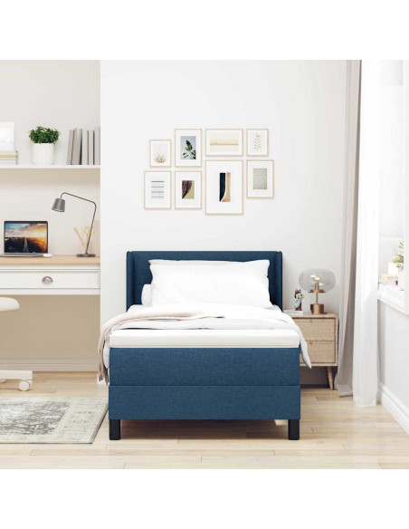 Letto a molle con materasso Blu 200 x 90 cm Poliestere