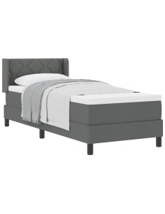 Letto a molle con materasso Grigio scuro 200 x 80 cm Poliestere 2