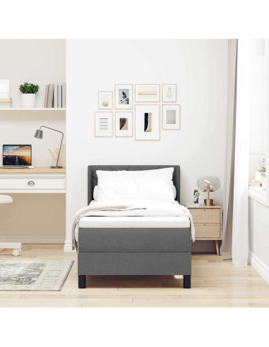 Letto a molle con materasso Grigio scuro 200 x 80 cm Poliestere