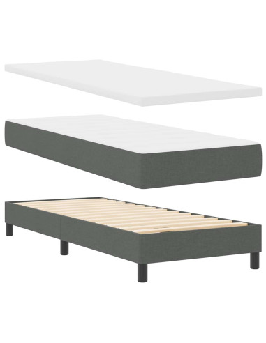 Letto a molle con materasso Grigio scuro 200 x 80 cm Poliestere