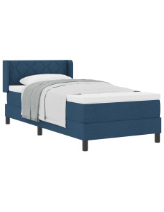 Letto a molle con materasso Blu 200 x 100 cm Poliestere 2