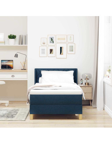 Letto a molle con materasso Blu 200 x 90 cm Poliestere